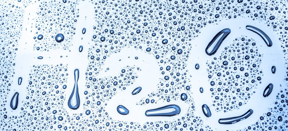 pure water droplets on glass window